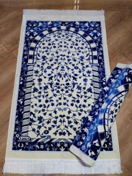 Prayer Mat Silver Zari Cutwork-1