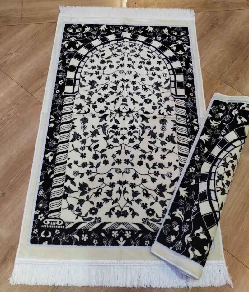 Prayer Mat Silver Zari Cutwork-1 - Image 7
