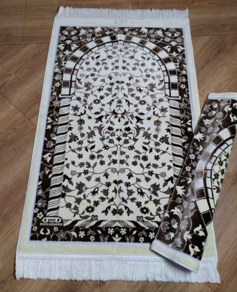 Prayer Mat Silver Zari Cutwork-1 - Image 8